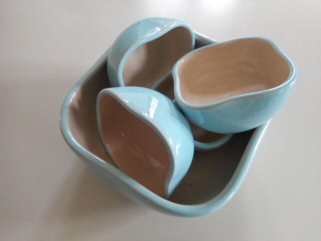 Set of 5 Kéramos 1960' cups
