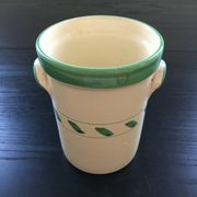 Seau à glace en faïence jaune et verte