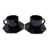 2 large opaline cups French Vintage Arcoroc Model Octime