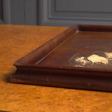 Plateau Indochine marqueterie de nacre décor d'oiseau 1900