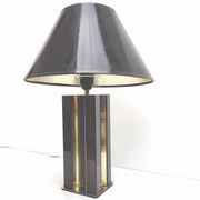 Lampe plexiglas et métal doré années 70