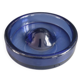 Vintage blue glass ashtray or pocket emptier