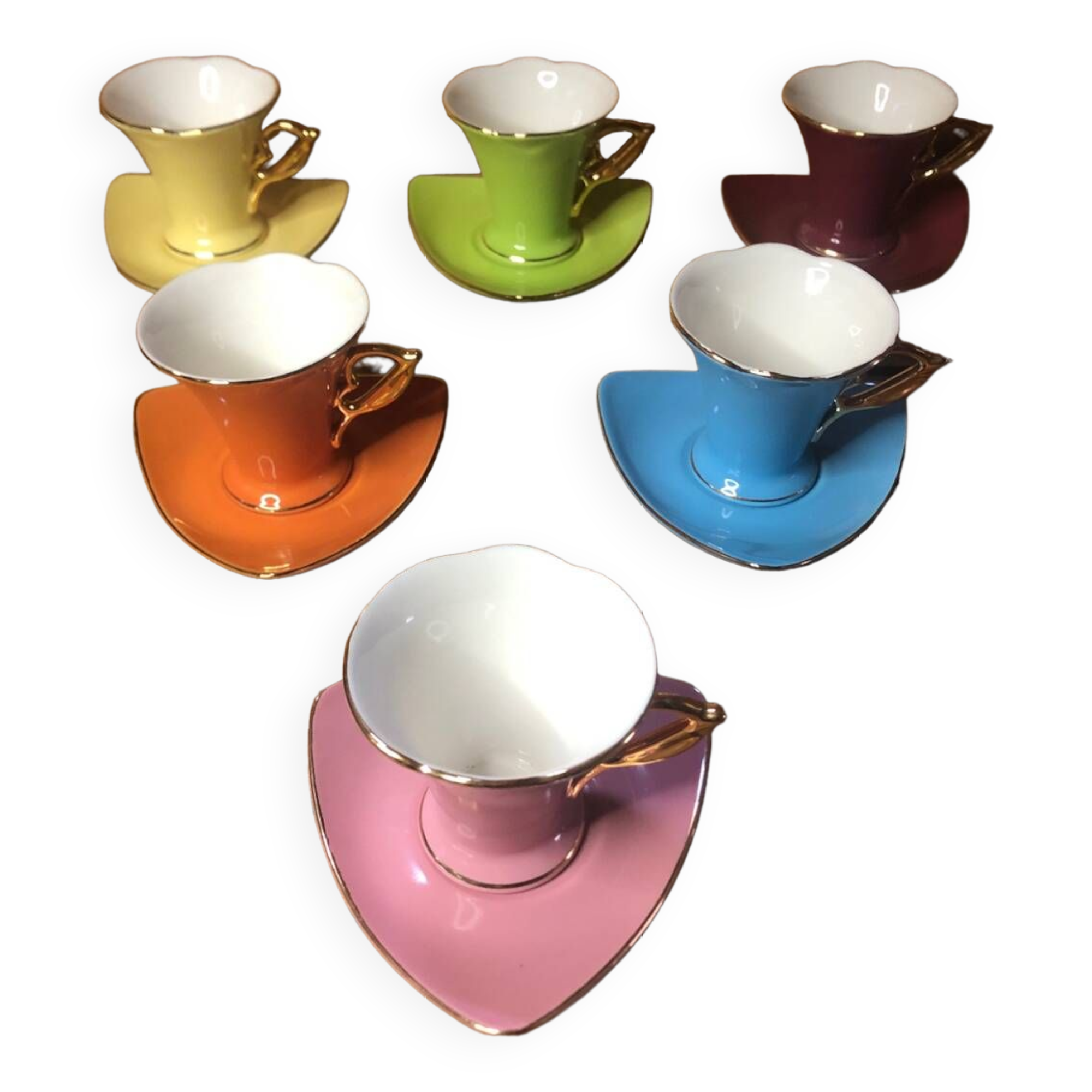 Bruno evrard ceramic coffee cups multicolor