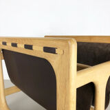 Danish oak wood magazine rack design made by Salin Møbler, 1970s