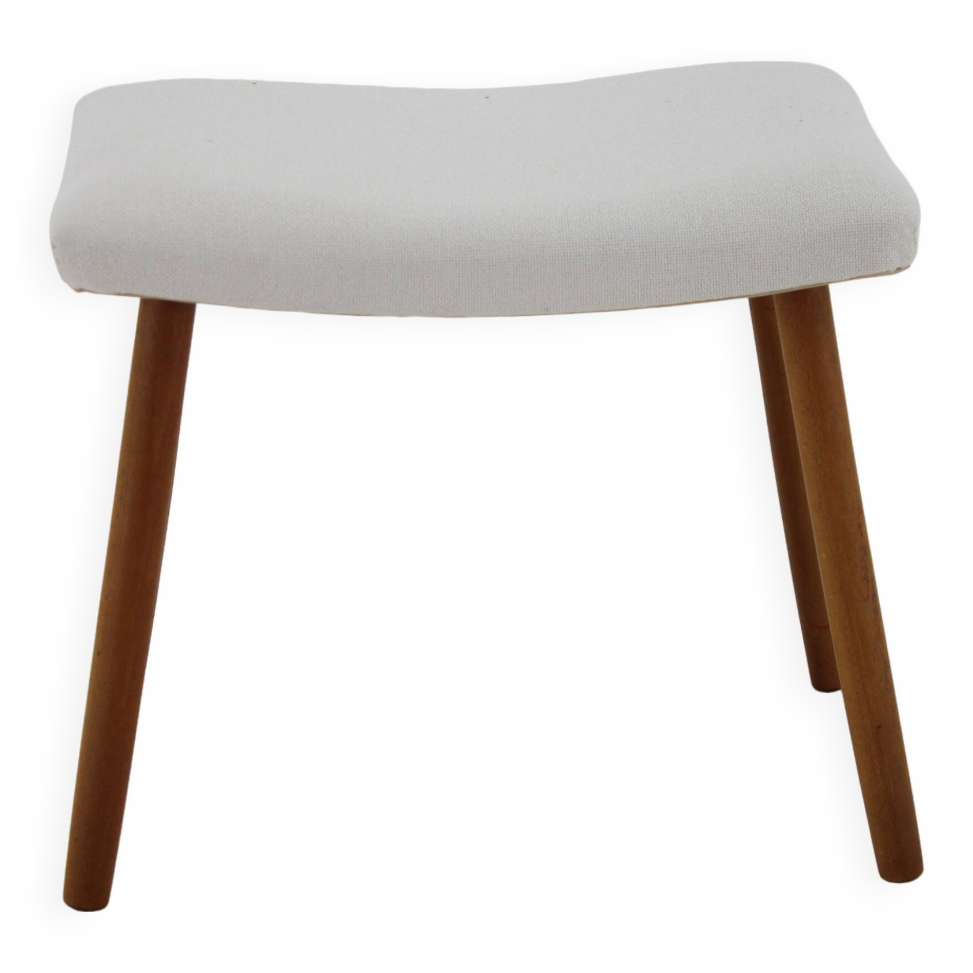 1960s Danish Beech Stool with Fabric