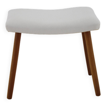 1960s Danish Beech Stool with Fabric
