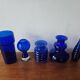 Ensemble de cinq vases en verre cobalt du milieu du siècle, Harzkristall, Marita Voigt, 1970