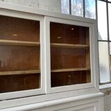 Library showcase ivory white sliding doors