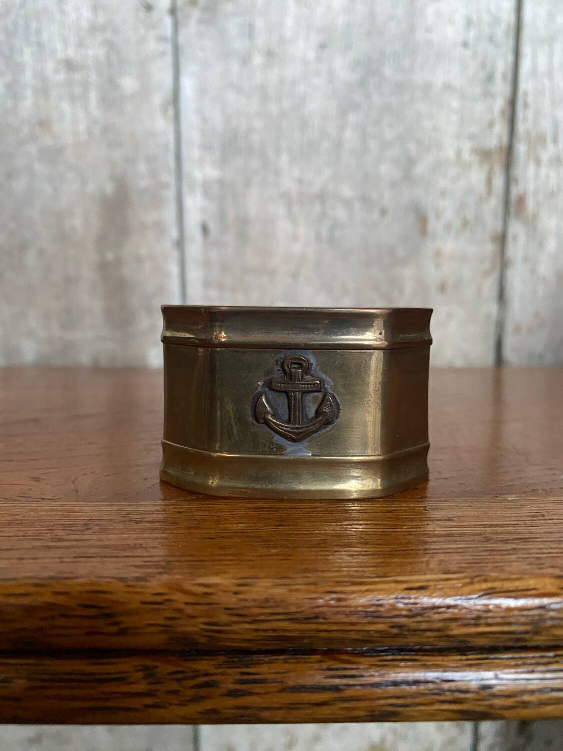 Antique Brass Napkin Ring + Vintage Marine Anchor #B668