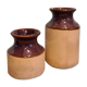 Duo vases anciens grès vernissé vintage mid century