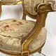 Louis XVI style gilded wood armchair, late 19th or early 20th century