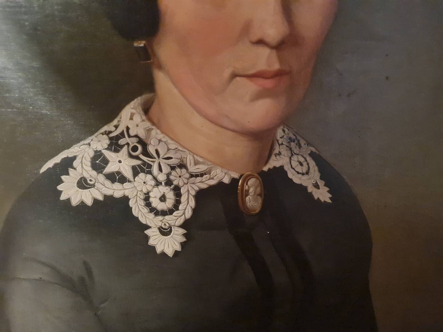 Pouchon, portrait of a woman oil on canvas dated 1855