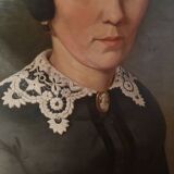 Pouchon, portrait of a woman oil on canvas dated 1855