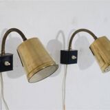 Paire d'appliques scandinave en laiton 1970