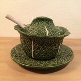 Ceramic cabbage service: salad bowl and tureen