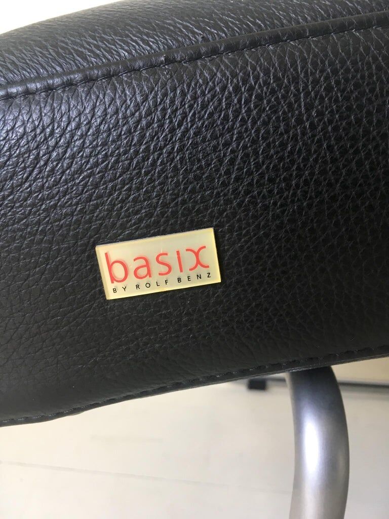 Black leather adjustable lounge chair by Rolf Benz, Basix series