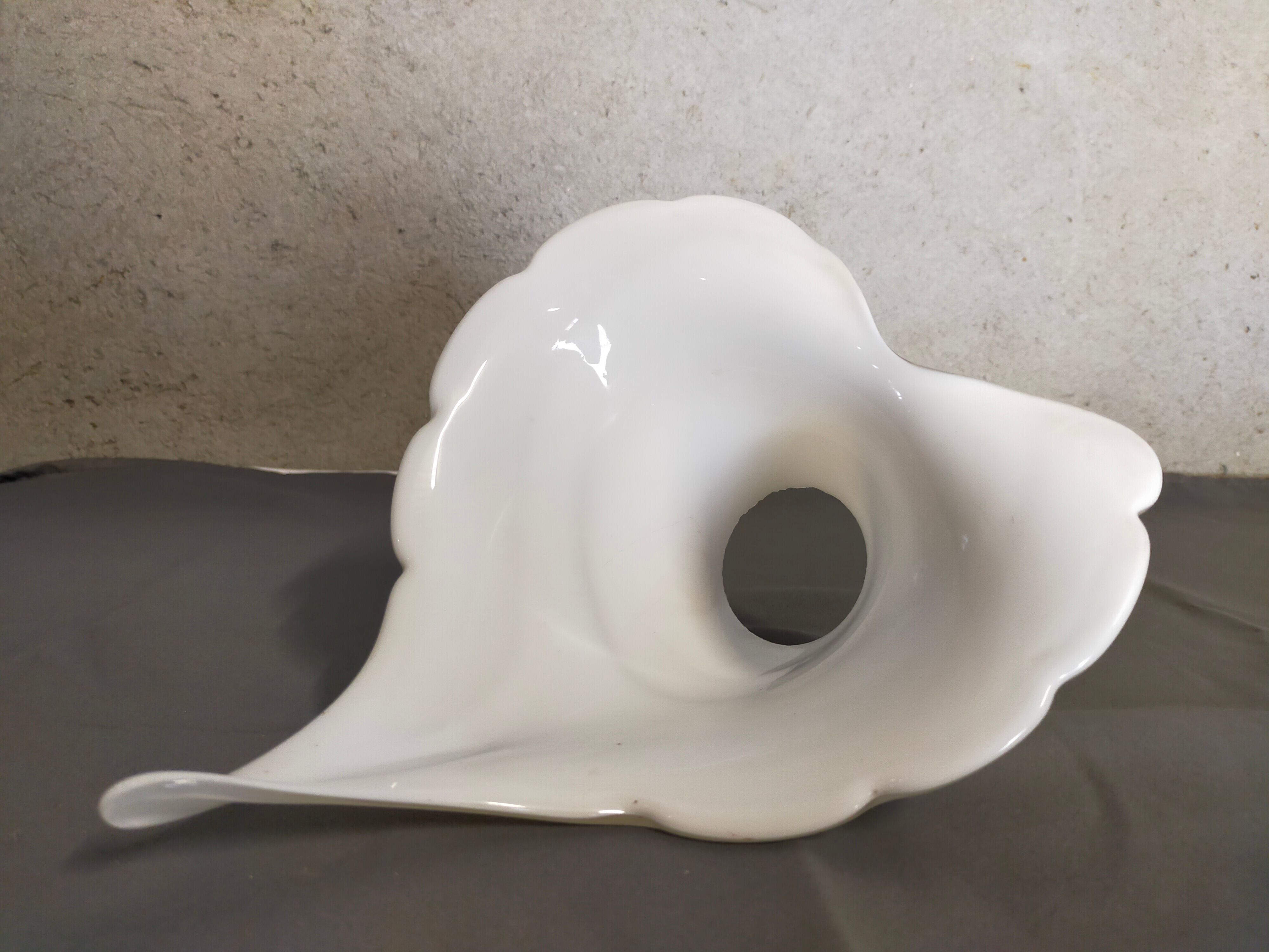 Vintage tulip white lampshade in blown glass Murano