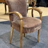 Art Deco bridge armchair in beech