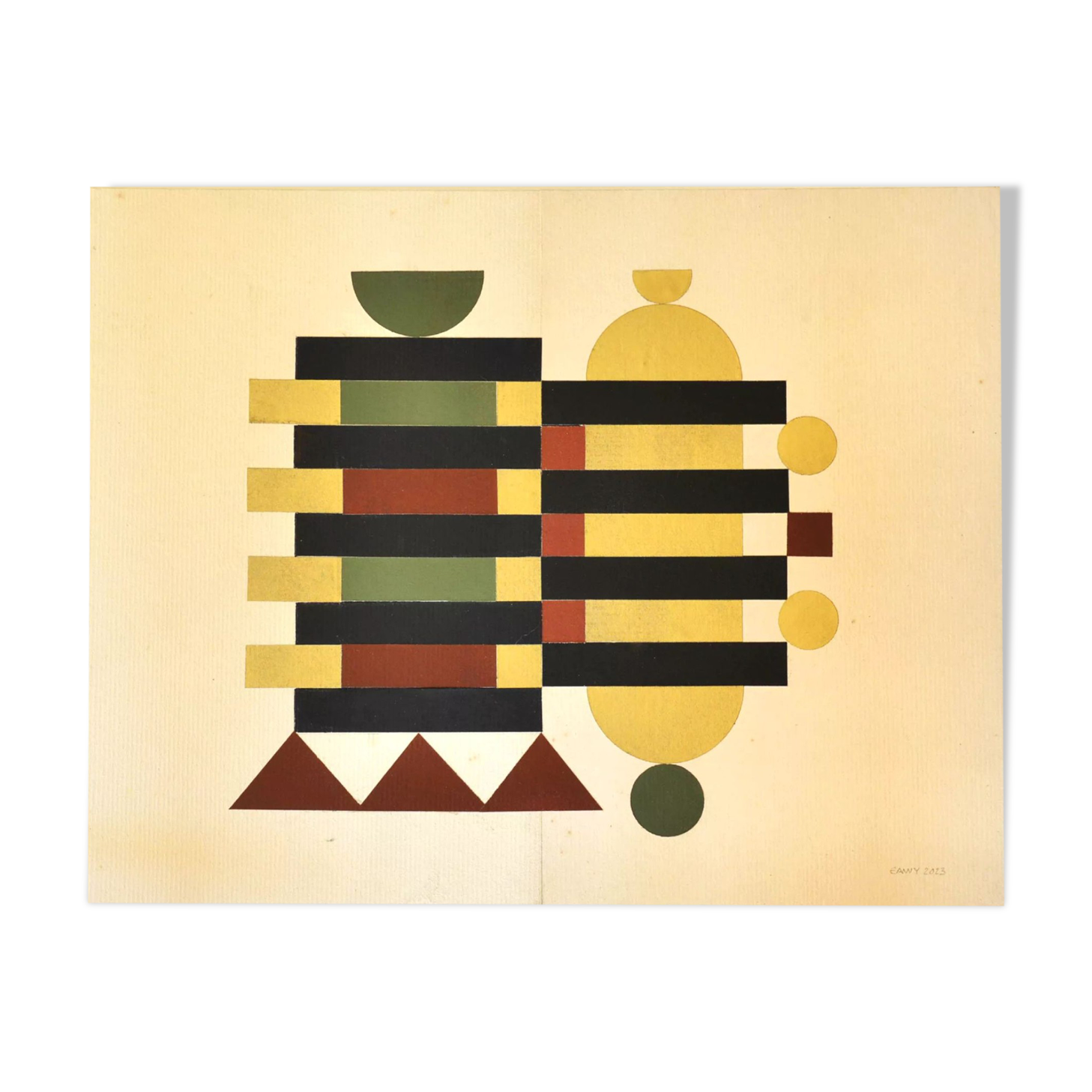 Wood collage signed Eawy