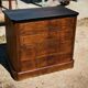 Small Louis-Philippe chest of drawers with four drawers, black top.