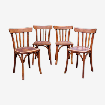 Set 4 chaises bistrot Luterma années 40