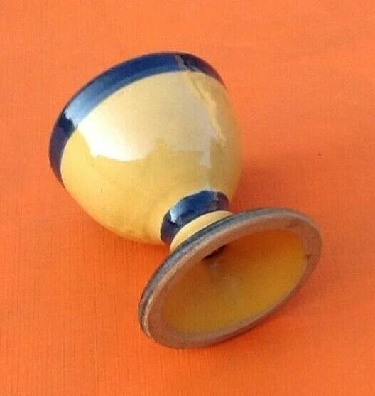 Antique glazed terracotta egg cup