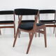 1960s Danish Teak Dining Chairs in Black Velvet