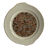 Plat à gâteaux en faïence motif cachemire vintage