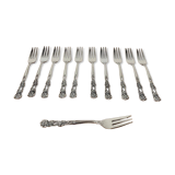 11 fourchettes à dessert japonaises en acier inoxydable, motif rose, 1970