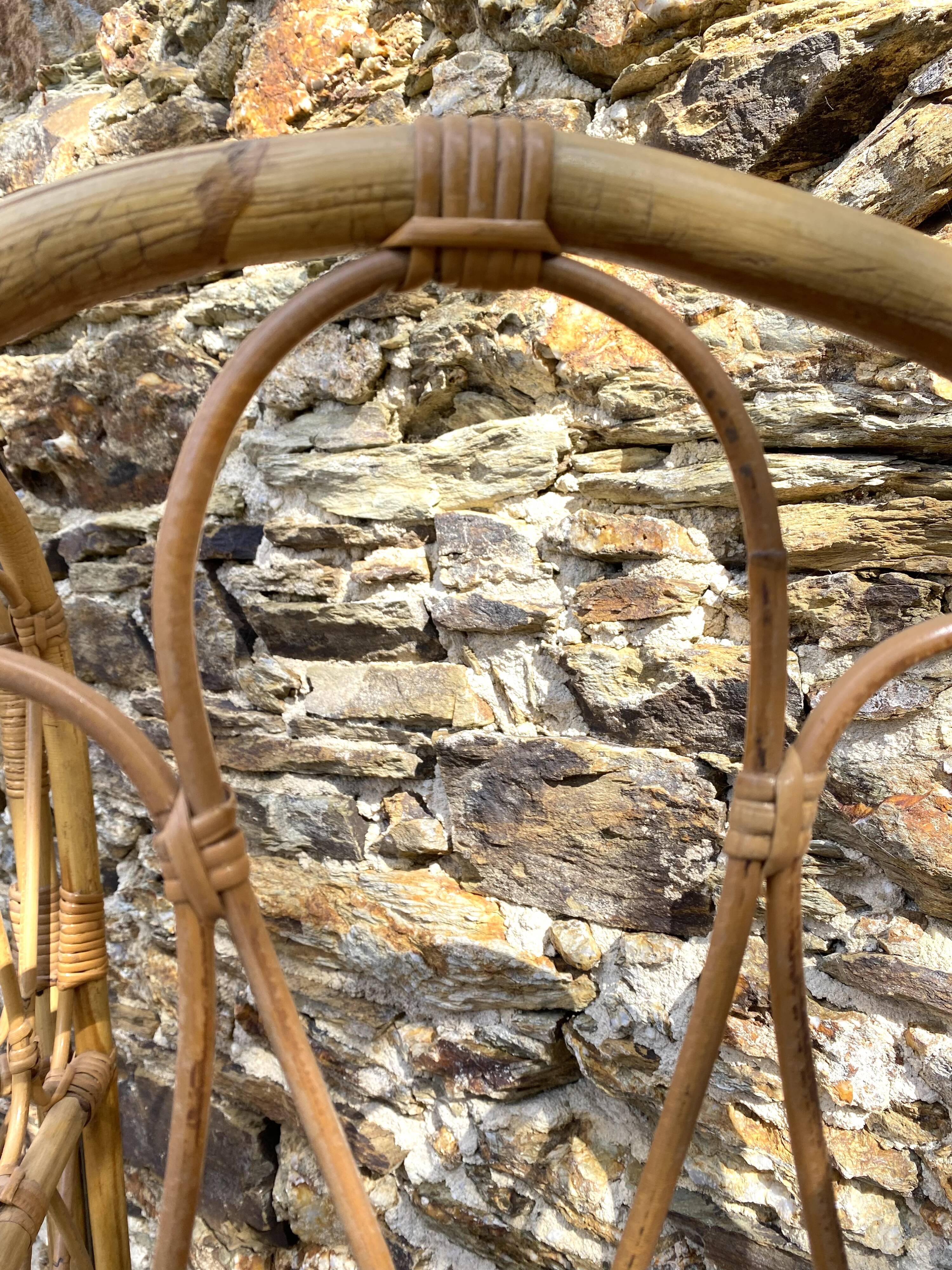 Vintage 4-sided rattan screen