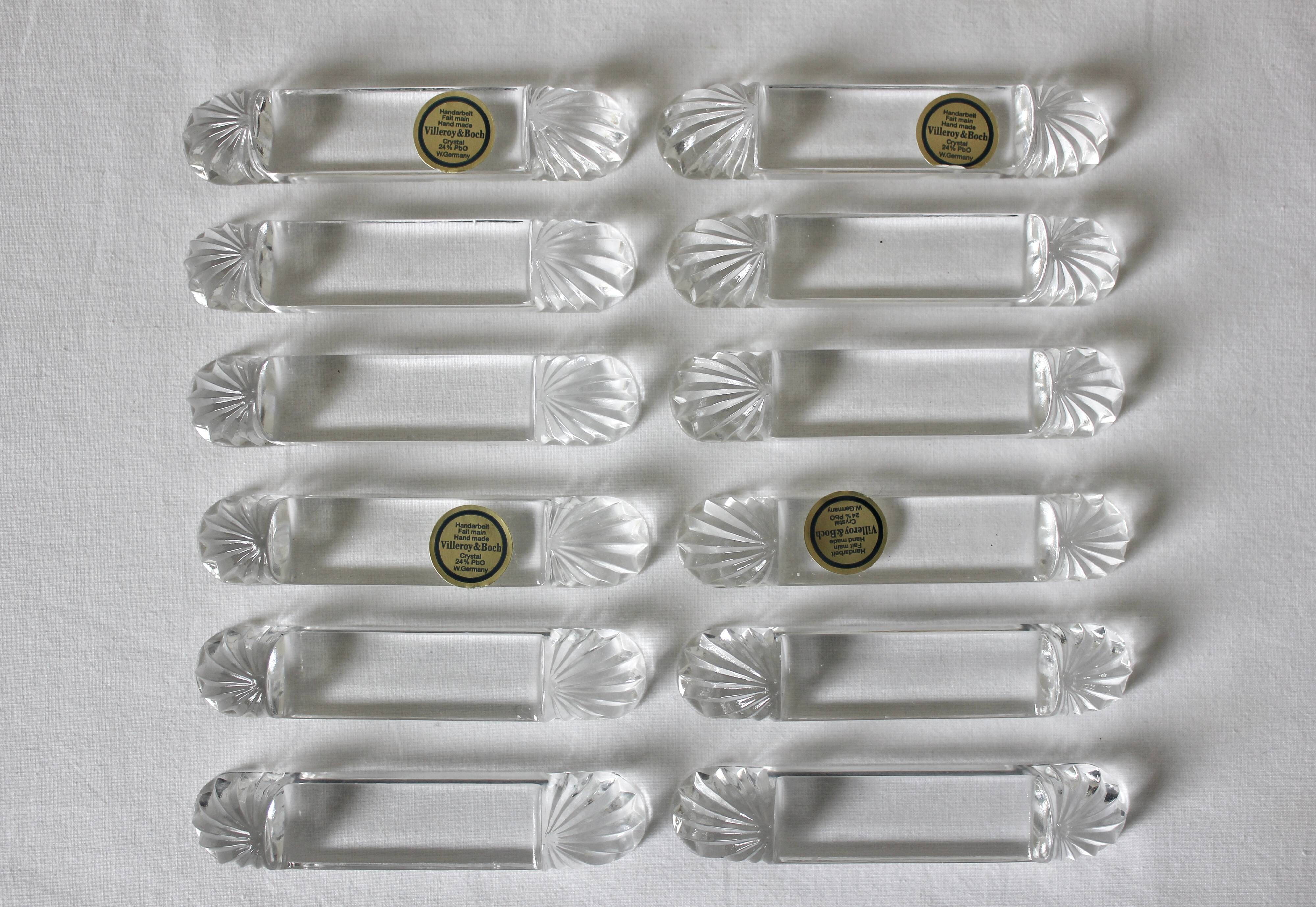 12 Villeroy and Boch crystal knife holders