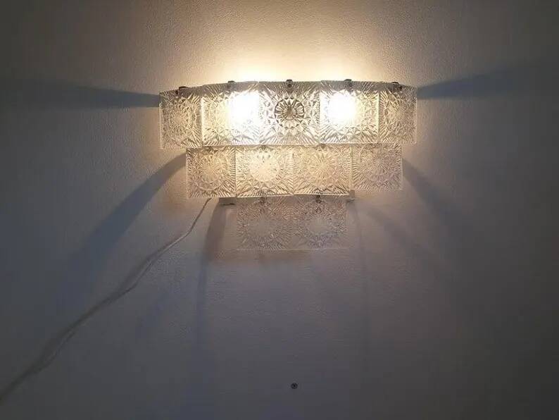 Midcentury Large Wall Lamp Kamenicky Senov, 1970s