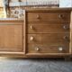 Commode asymétrique art déco chêne brut rénovée