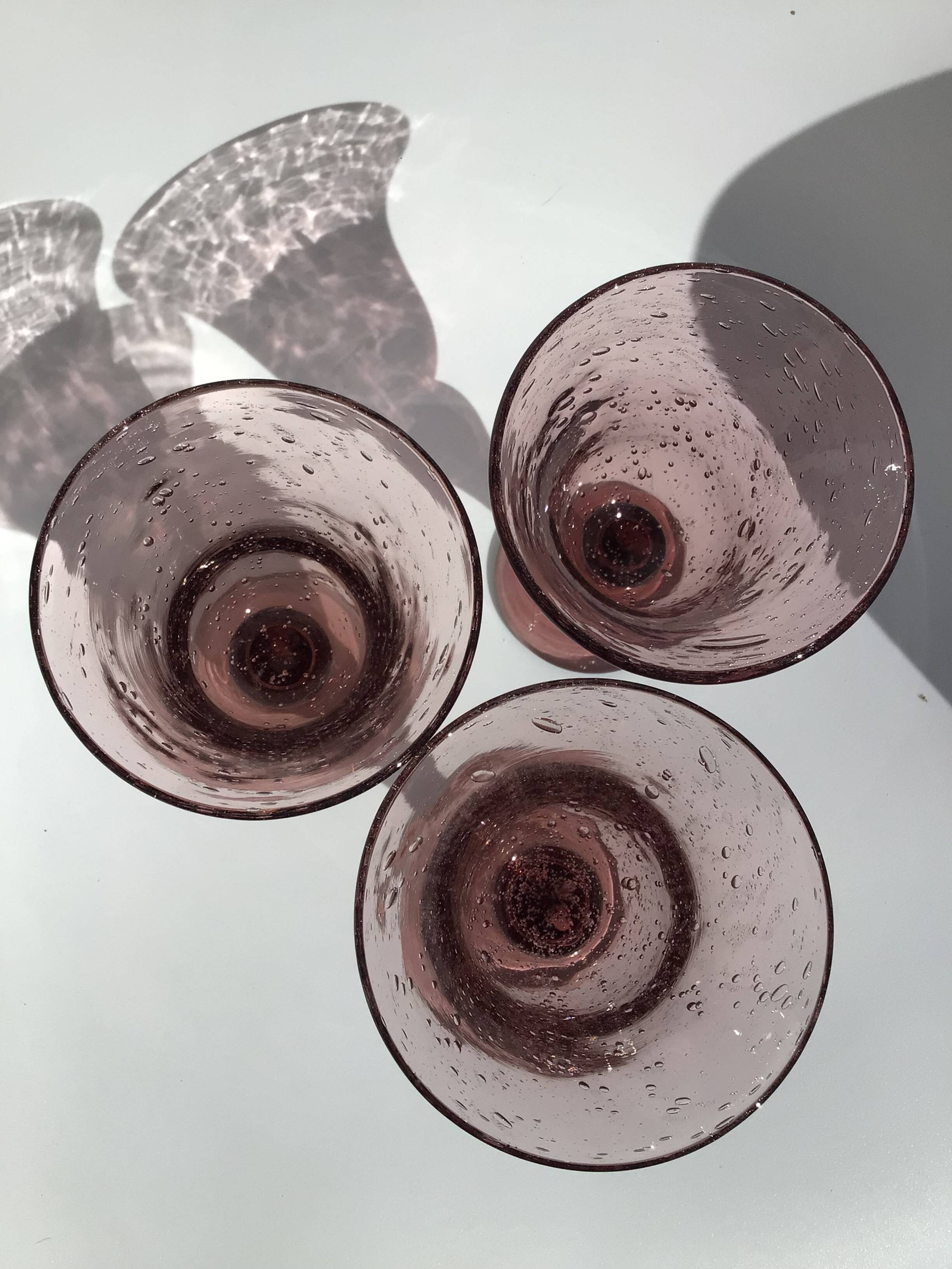 3 Biot stamped water glasses
