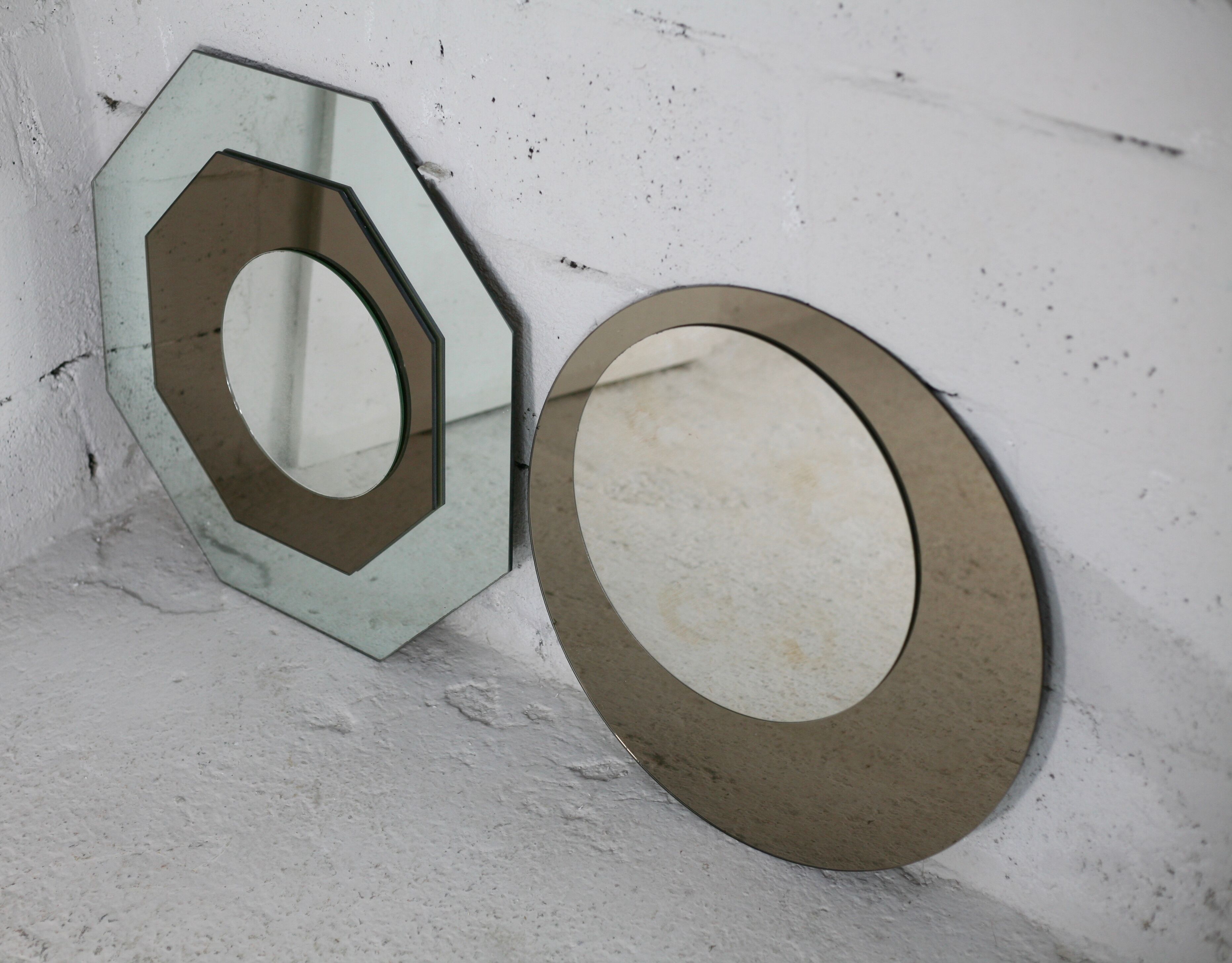 Pair of "kinetic" mirrors, France, circa 1970