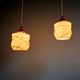 Art Deco trio of suspensions in opaline and marbled ouraline, Scailmont, 1920-30.