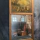 Gilded wooden trumeau surmounted by a gallant scene - 1900