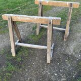 Farm table guinguette and wooden trestles