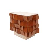 Brutalist Style Sideboard Made of Wood and Siena Marble, Italy