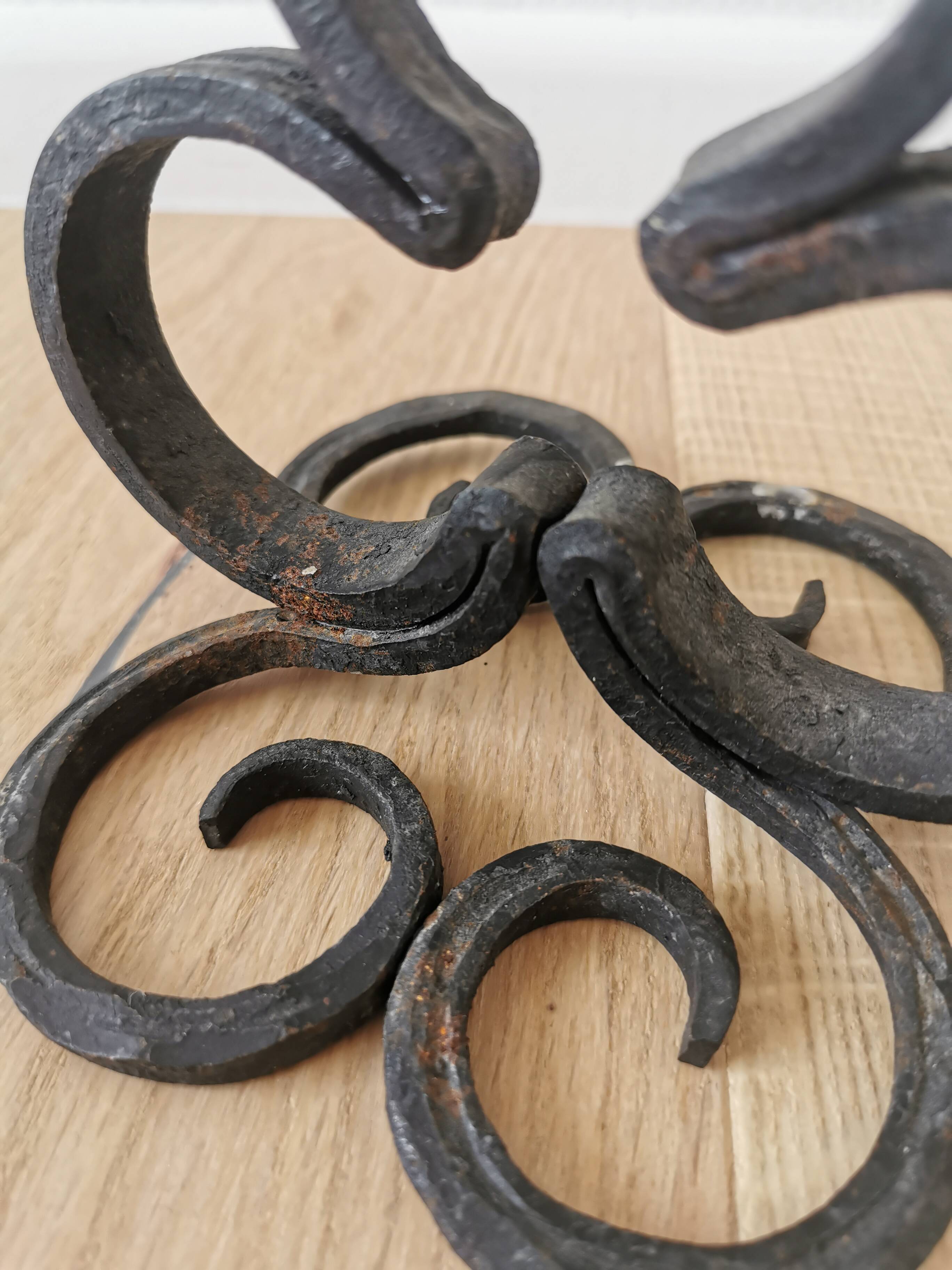 Bougeoir en fer forgé vintage : Décoration intérieure gothique faite à la main