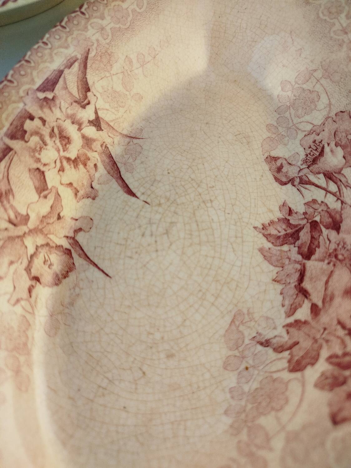 Antique service, fruit dish and 3 oval platters, ironstone