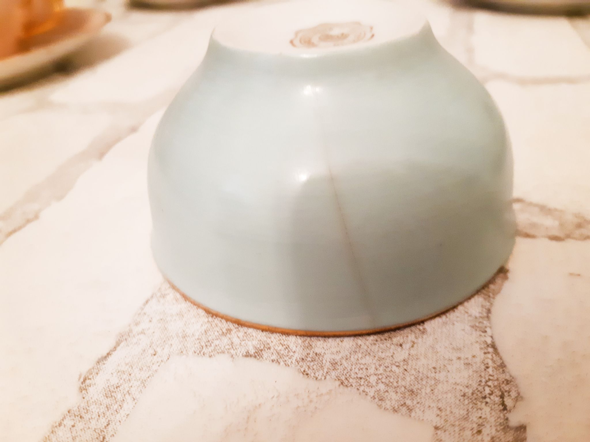 French fine porcelain coffee cups, colors and gold