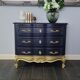 Louis XIV style cherry chest of drawers, with 3 drawers