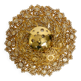 Gorgeous large 1970s Palwa brass ceiling or wall lamp with faceted crystal