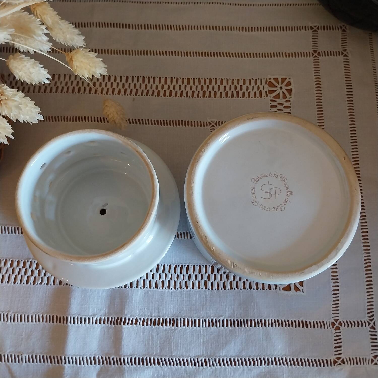 Old water butter dish Pottery from the Chapelle des Pots de France