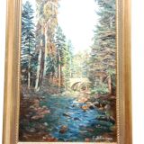 Forest Landscape Painting by Gaston Blondeau 1886-1979