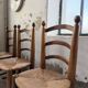 Set of 4 oak and straw chairs Dudouyt 1940