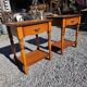 Pair of cherry wood bedside tables from the mid-20th century.