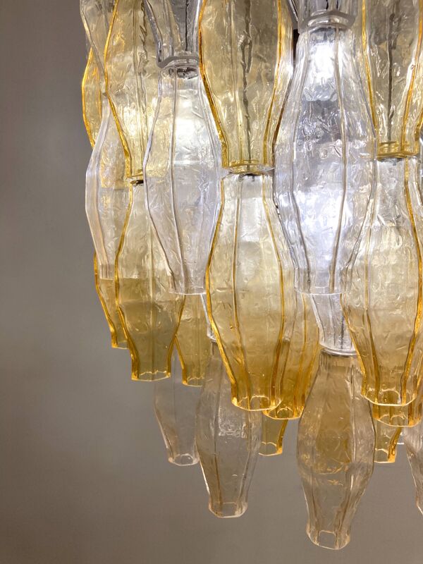 Mid-Century Murano Glass Chandelier ''Polyhedr'' by Carlo Scarpa for Venini, Italy, 1960s