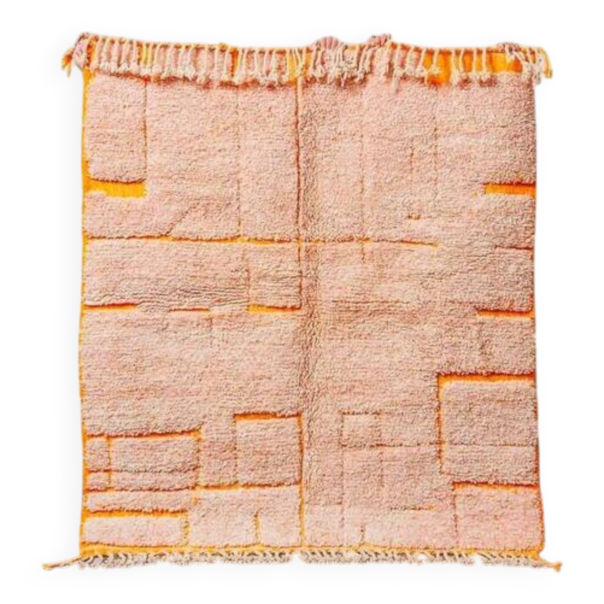 Orange wool rug 250cm x 150cm